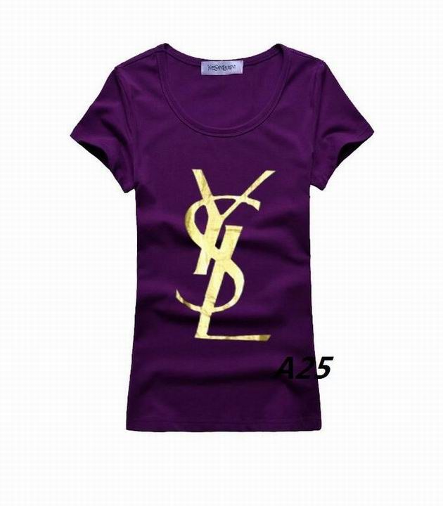 YSL short round collar T woman S-XL-142